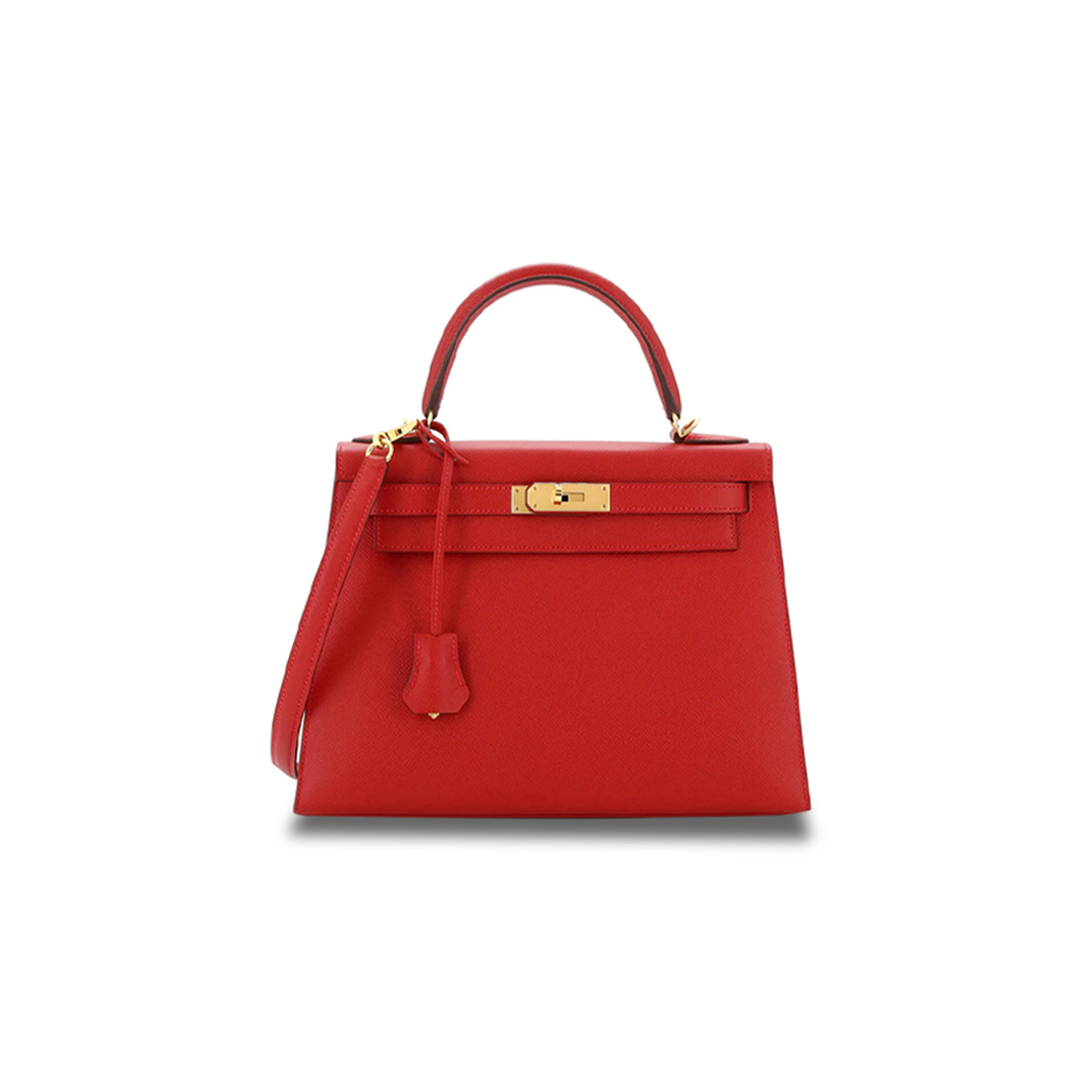 H**mes kelly handbag rouge vif epsom with gold hardware 28 (28*22*10cm)